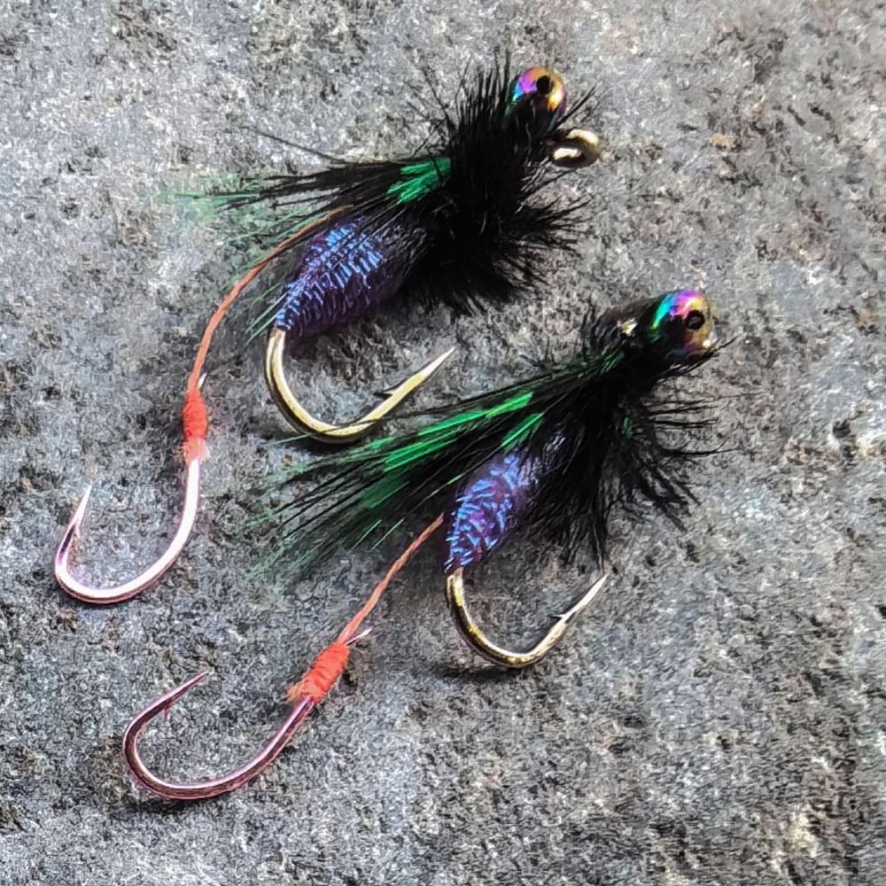 2 шт. Мушки Снасти Форель Джиги Нахлыст Приманки Комплект Мушки Насекомые Приманки Мушки Нахлыст